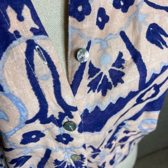 Christian Siriano Blue and Pink Patterned Top - Picture 3 of 6